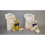 Two Steiff teddy bears: 038778 Million Hugs, ltd.ed. 2618/3000; 038792 Million Hugs, ltd.ed.