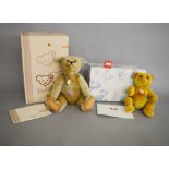 Two Steiff teddy bears: Buddha Bear, 23 cm, ltd.ed. 559/2008; Teddy Bear 1907, blond, 45 cm, ltd.ed.