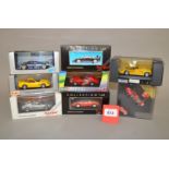 Seven boxed Ferrari diecast models in 1:43 scale by Revell, Herpa,