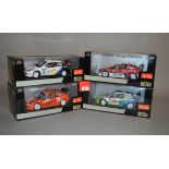 Four Sun Star 1:18 scale Ford Focus WRC diecast model cars: 3901; 3922; 3917; 3919. E in G-VG boxes.