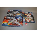 Three Lego Star Wars sets: 8096 Emperor Palpatine's Shuttle; 7931 Jedi T-6 Shuttle;