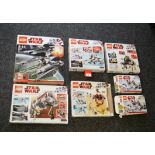 Seven Lego Star Wars sets: 8084; 8087; 8091; 8084; 8092; 7748; 8085.