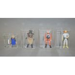 Four Kenner Star Wars 3 3/4" action figures,