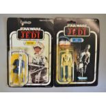 Two vintage Star Wars carded Return of the Jedi figures,