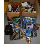 A very good quantity of Star Wars related items, mostly packaged, contained in two boxes,