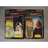 Two Palitoy Star Wars Return of the Jedi 3 3/4" action figures sealed on tri-logo 70 back cards: