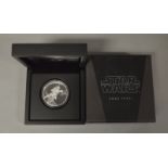 New Zealand Mint Star Wars Boba Fett 1oz Silver Coin. E and boxed.