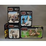 Four boxed vintage Star Wars Mini-Rrigs and Vehicles by Kenner and Palitoy,