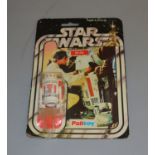 Palitoy Star Wars R5-D4 3 3/4" action figure sealed on a 20 back card.