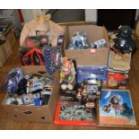 A very good quantity of Star Wars related items, mostly packaged, contained in three boxes,