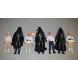 Seven unboxed vintage 12 inch Star Wars figures including 3 x Darth Vader,