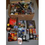 A very good quantity of Star Wars related items, mostly packaged, contained in three boxes,