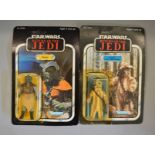 Two vintage Star Wars carded Return of the Jedi figures,