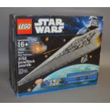 Lego Star Wars 10221 'Super Star Destroyer', in generally G box with some scuffing and creasing.