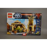 Lego Star Wars 9516 'Jabba's Palace', sealed in generally G+/VG box with some creasing.