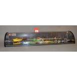 A Lego Star Wars retailers display case, approximately 80cm wide,