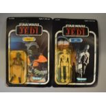 Two vintage Star Wars carded Return of the Jedi figures,