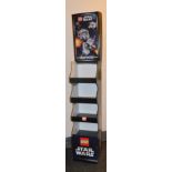 An empty cardboard Lego 'Microfighters' Retail Display Stand, approximately 158cm tall,