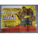 "Kelly's Heroes" British Quad film poster st Clint Eastwood,
