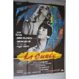 Collection of large French Grande film posters including "La Curee" 45 x 62 inches st Jane Fonda