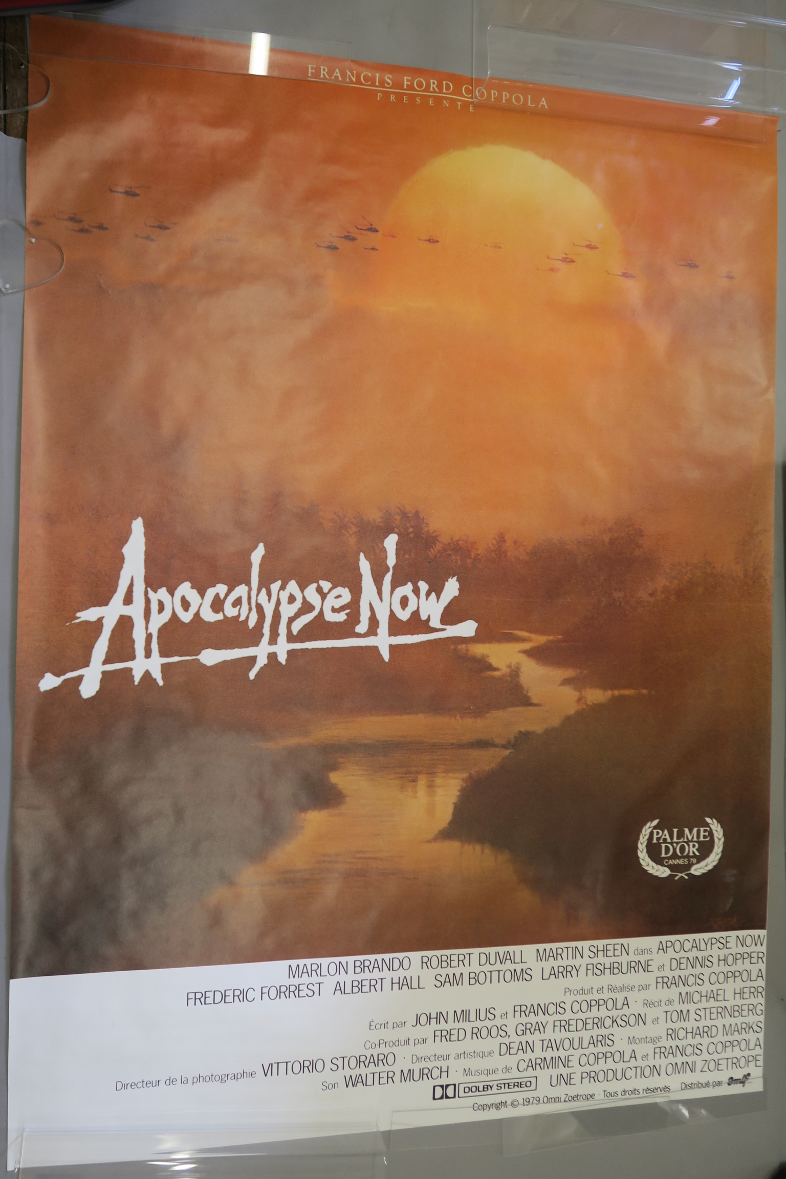 "Apocalypse Now" French rolled condition film poster directed by Francis Ford Coppola starring