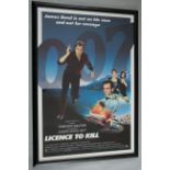 Licence to Kill James Bond 007 framed UK one sheet film poster from 1989 starring Timothy Dalton as