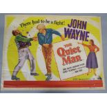 "The Quiet Man" starring John Wayne British Quad film poster folded, measuring 30 x 40 inches.