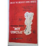 Jacques Tati Mon Oncle "My Uncle" US one sheet film poster linen backed 1958 review style printed
