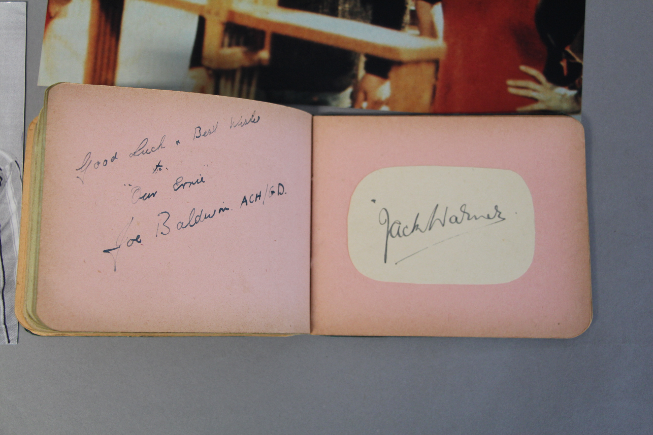 Small wartime autograph book containing autographs of many of the cast in 1943 of the RAF Gang show - Image 8 of 9