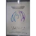 "Imagine John Lennon" 1988 US one sheet film poster linen backed 27 x 40 inch with artwork by John