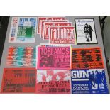 Nottingham Polytechnic gig posters large collection of posters 16 1/2 x 11 1.