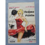 Brigitte Bardot "La Femme et la Pantin" French film poster 15 1/2 x 23 1/2 inch, folded,