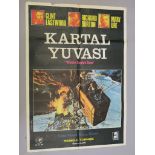 "Where Eagles Dare" original Turkish film poster starring Clint Eastwood,