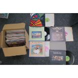 box of vinyl records inc Cat Stevens g/f Teaser and the Firecact ILPS 9154 palm tree label,