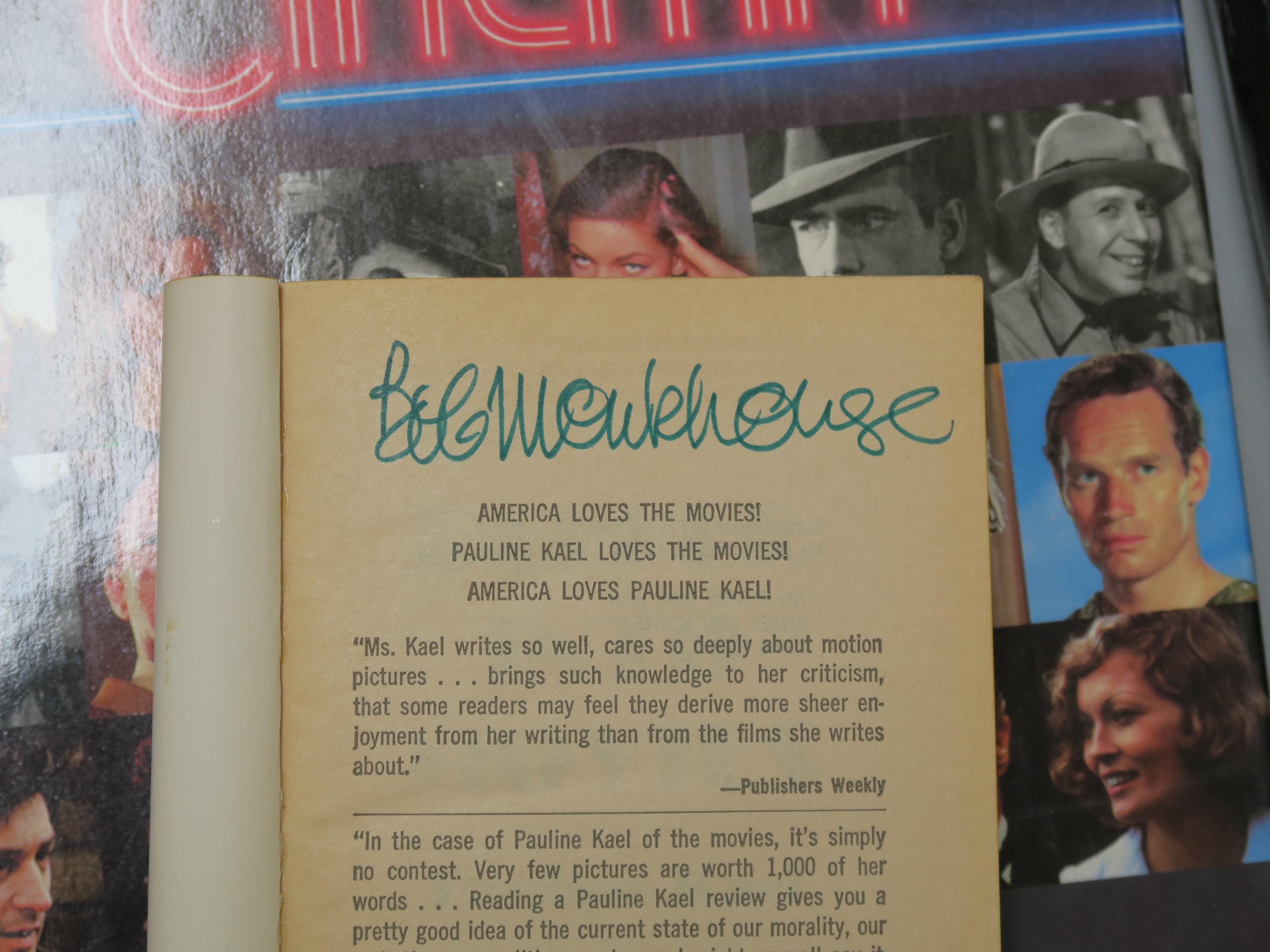 Bob Monkhouse private collection of books inc a signed copy of Deeper into Movies by Pauline Kael, - Image 2 of 2