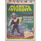 "Forbidden Planet" original Belgian film poster, folded,