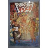 Ten Pedro Almodovar director film posters including "La Ley Del Deseo" (rolled) 26 x 39 inch,