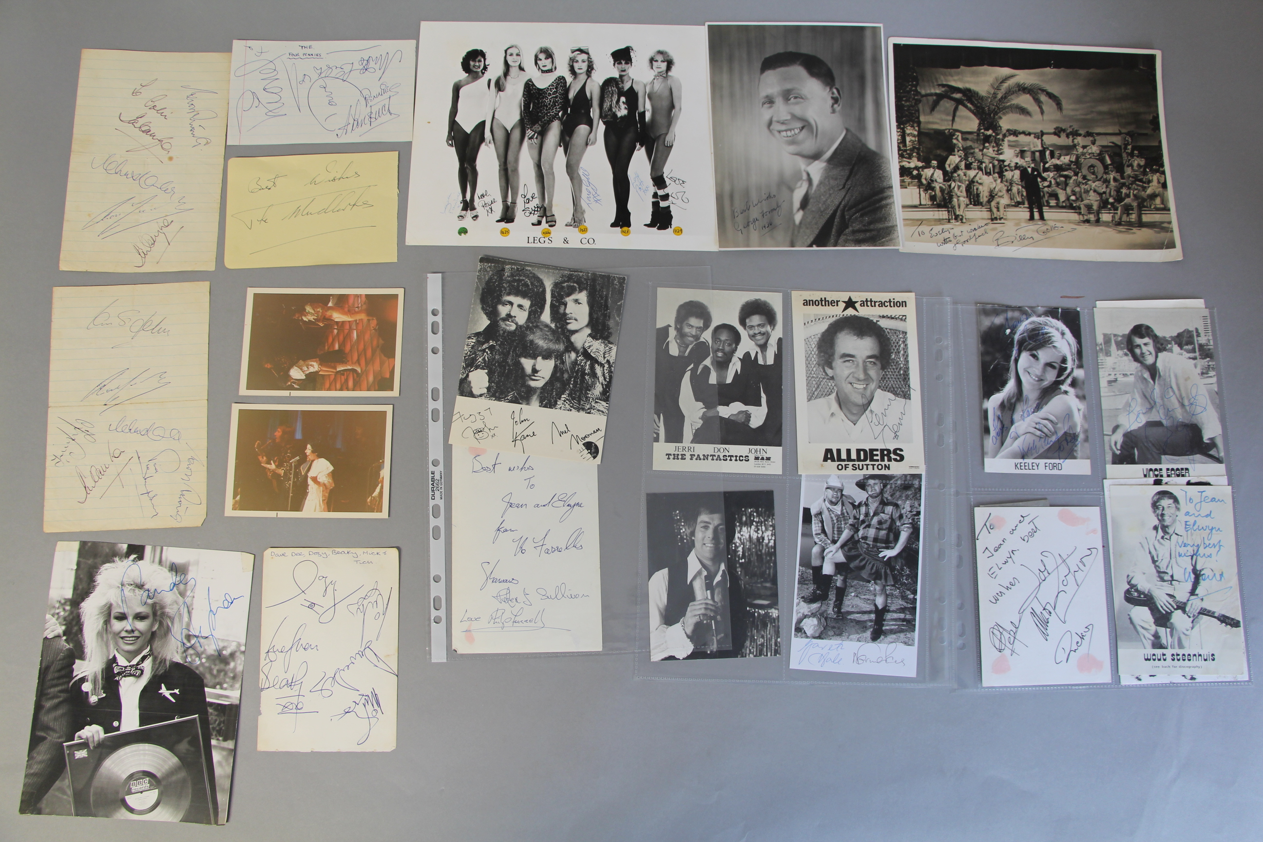 Musical interest signatures and some photos including signed photo of George Formby from 1936,