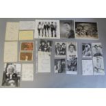 Musical interest signatures and some photos including signed photo of George Formby from 1936,