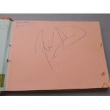 Autograph book containing pop signatures including Freddie Marsden drummer of the Pacemakers,