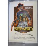 4 linen backed US one sheet film posters including "Westworld" 1973 first release dir by Michael