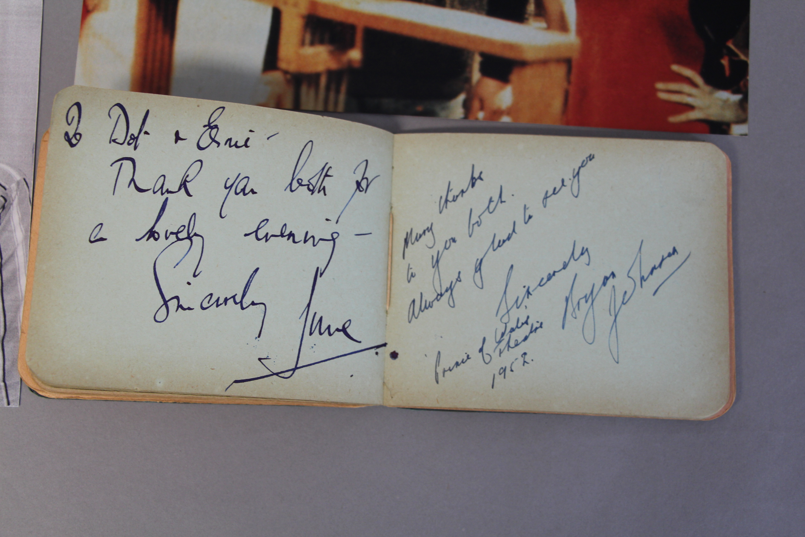 Small wartime autograph book containing autographs of many of the cast in 1943 of the RAF Gang show - Image 7 of 9