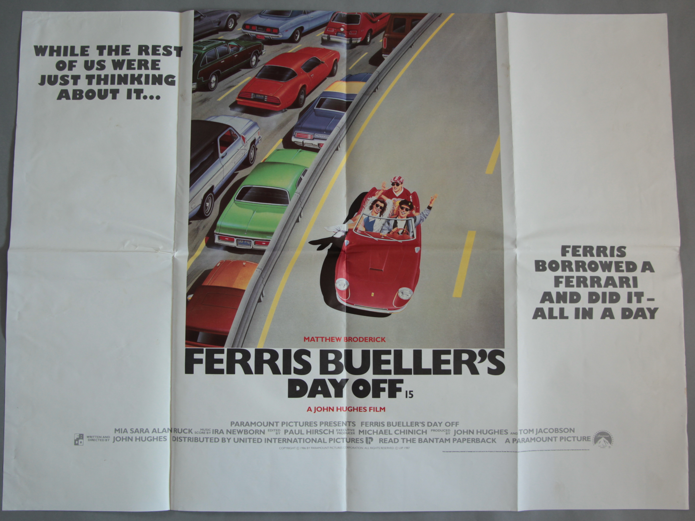 Ferris Buellers Day Off Original first release British Quad film poster from 1986,