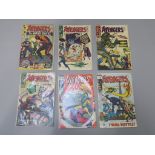6 Avengers Marvel comics including nos 22, 26, 37, 46,