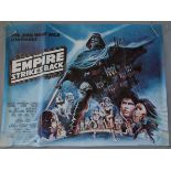The Empire Strikes Back original 1980 Star Wars British Quad film poster with artwork of Darth