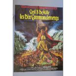 4 Charlton Heston French Grandes inc Ten Commandments, Counterpoint with art by Jean Mascii,