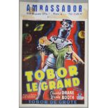 "Tobor the Great" original Belgian film poster, with great robot artwork folded.