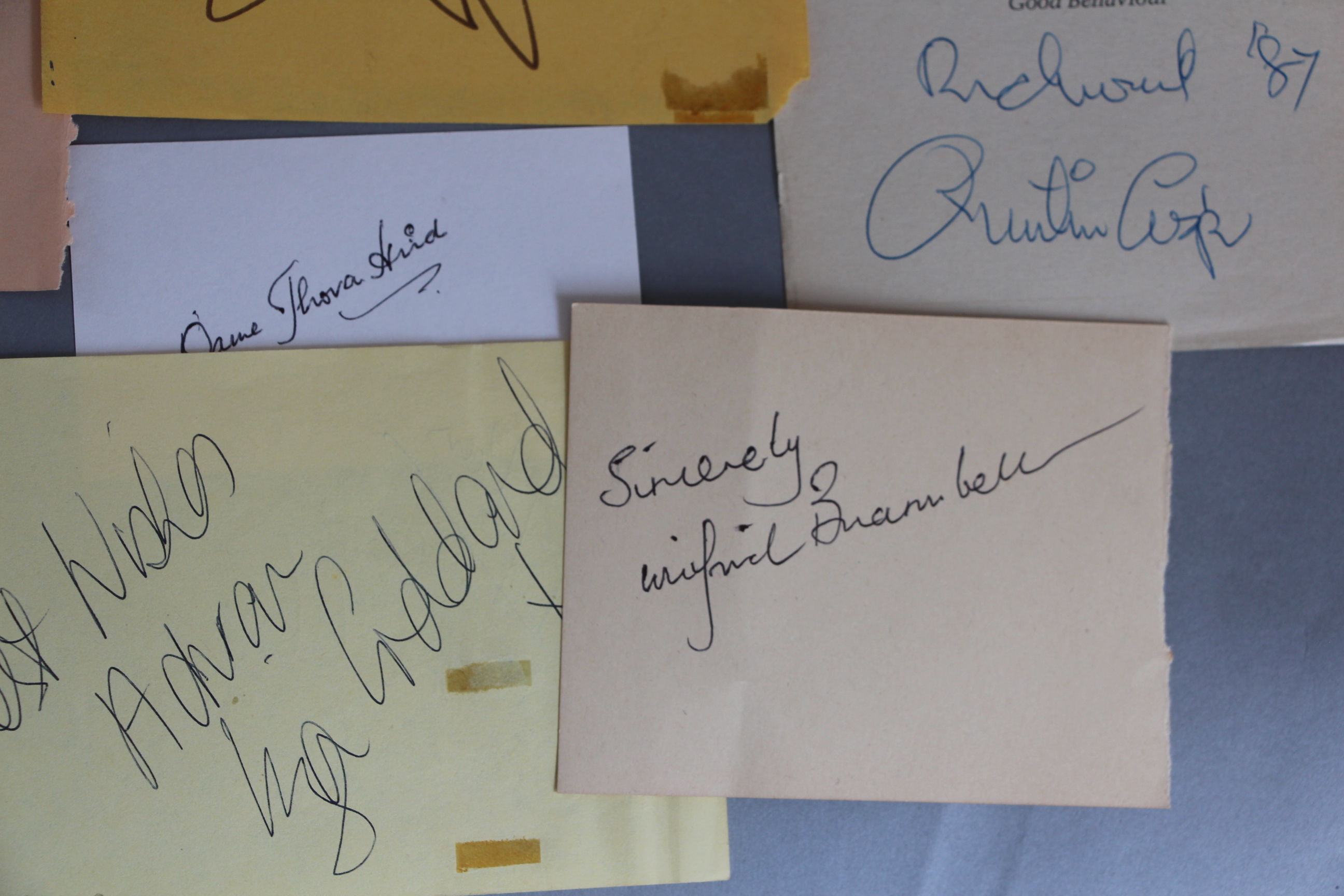 Collection of autographs some in a book, including Reginald Dixon, Harold Secombe, Tommy Steele, - Image 5 of 5