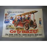 "Go to Blazes" Original British Quad film poster with art by Tom Chantrell, 30 x 40 inches, folded,