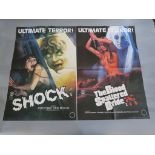 "Shock and the Blood Spattered Bride" double bill X certifcate British Quad film poster 30 x 40